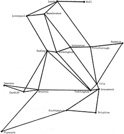 A sketch of the packet switching network in the UK by Donald Davies